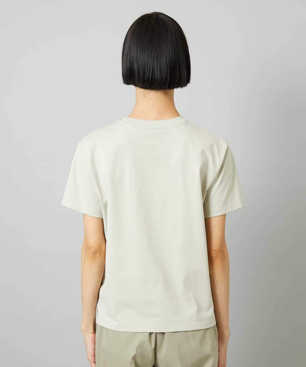FMKHD04160 MICHEL KLEIN(ミッシェルクラン) メタリックチェーンテープ刺繍ロゴＴシャツ ライトグレー