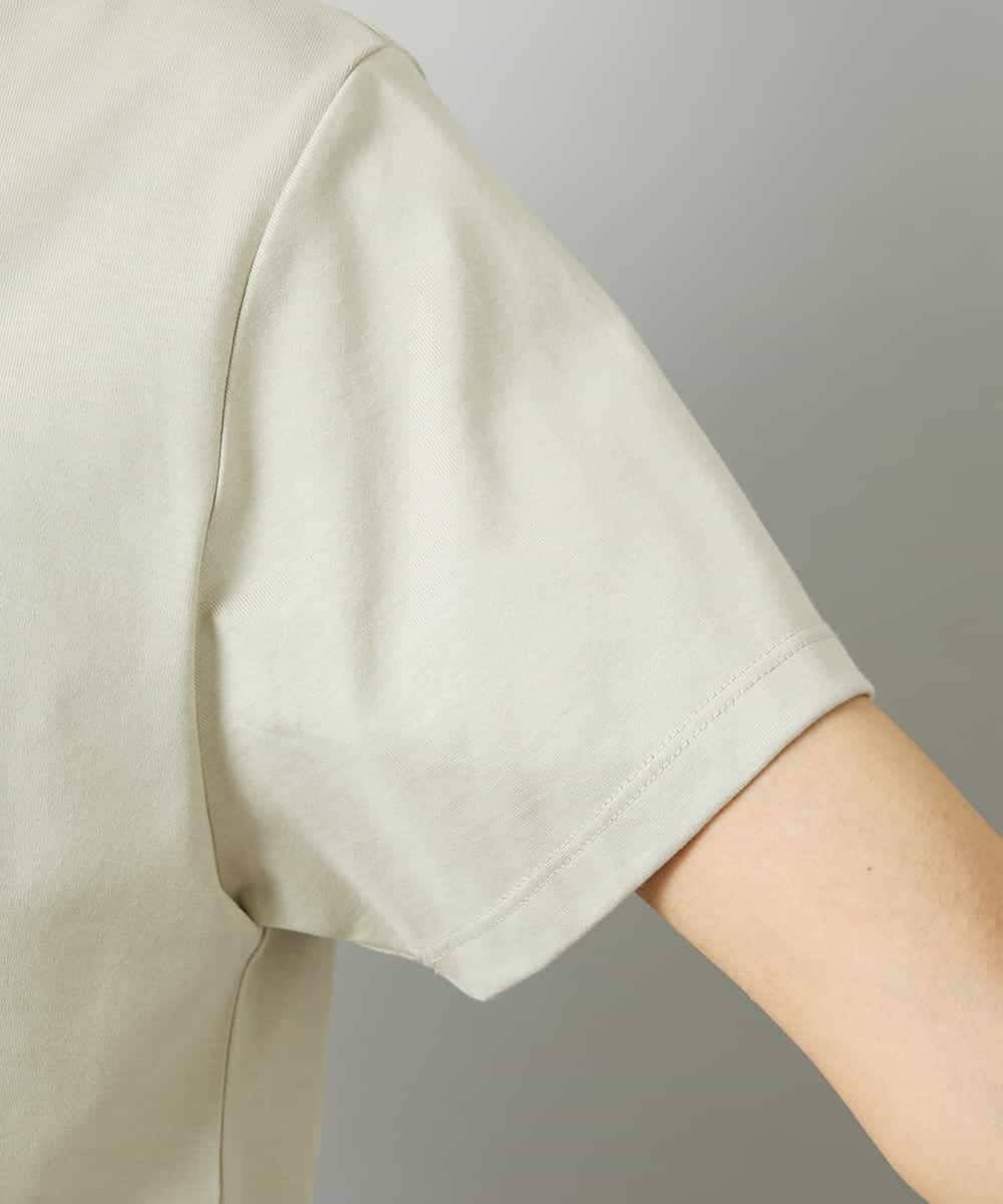 FMKHD04160 MICHEL KLEIN(ミッシェルクラン) メタリックチェーンテープ刺繍ロゴＴシャツ ライトグレー