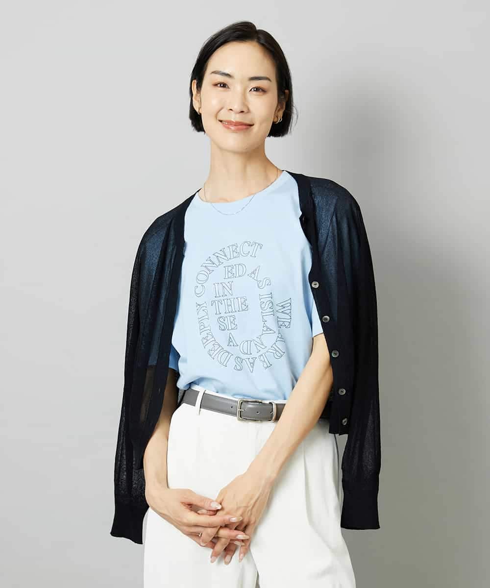 FMKHE05130 MICHEL KLEIN(ミッシェルクラン) 透明箔プリントTシャツ ホワイト