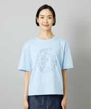 FMKHE05130 MICHEL KLEIN(ミッシェルクラン) 透明箔プリントTシャツ ホワイト