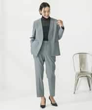 FMLAA11230 MICHEL KLEIN(ミッシェルクラン) ストレッチテーパードパンツ(セットアップ対応) グレー(92)