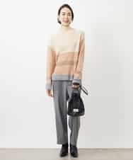 FMLAA30180 MICHEL KLEIN(ミッシェルクラン) ［定番人気/新色追加］裏起毛ワイドクロップドパンツ(機能素材) ブラウン