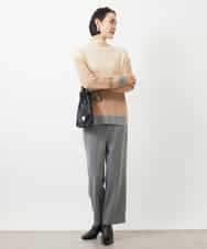 FMLAA30180 MICHEL KLEIN(ミッシェルクラン) ［定番人気/新色追加］裏起毛ワイドクロップドパンツ(機能素材) ブラウン