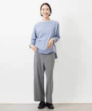 FMLAA30180 MICHEL KLEIN(ミッシェルクラン) ［定番人気/新色追加］裏起毛ワイドクロップドパンツ(機能素材) ブラウン