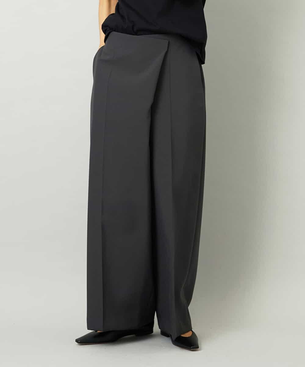 FMLAD21250 MICHEL KLEIN(ミッシェルクラン) ラップバレルパンツ ダークグレー