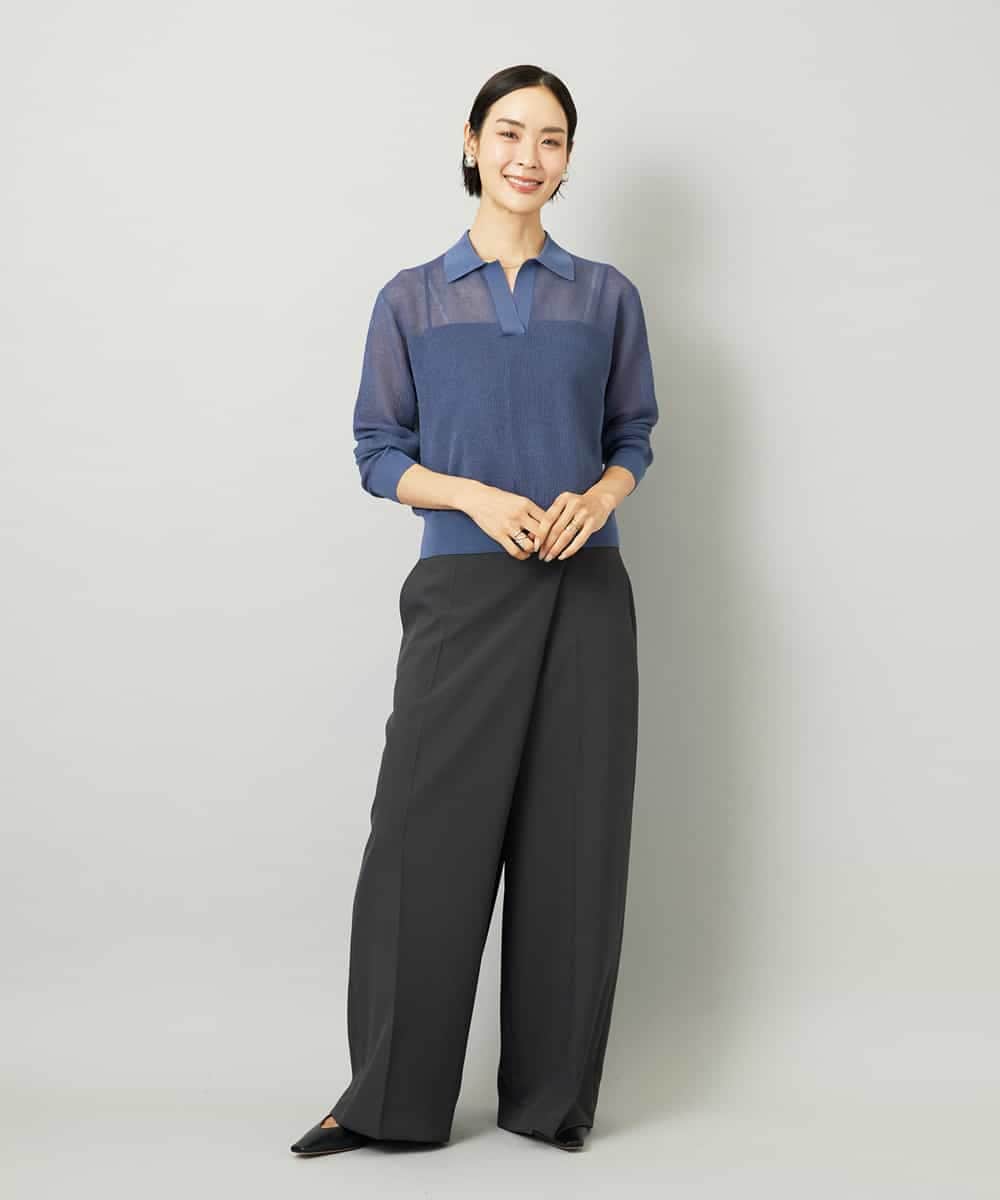 FMLAD21250 MICHEL KLEIN(ミッシェルクラン) ラップバレルパンツ ダークグレー