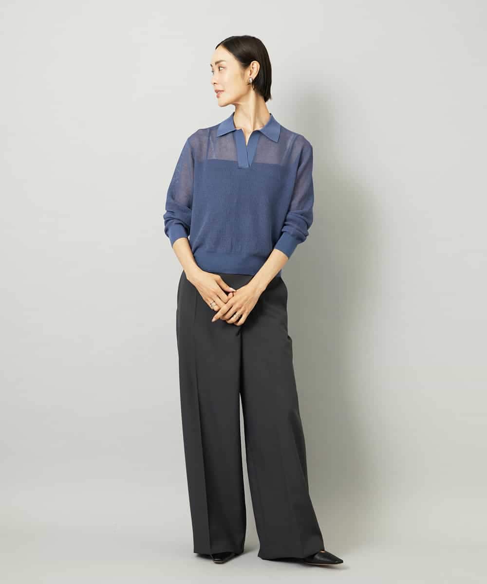 FMLAD21250 MICHEL KLEIN(ミッシェルクラン) ラップバレルパンツ ダークグレー
