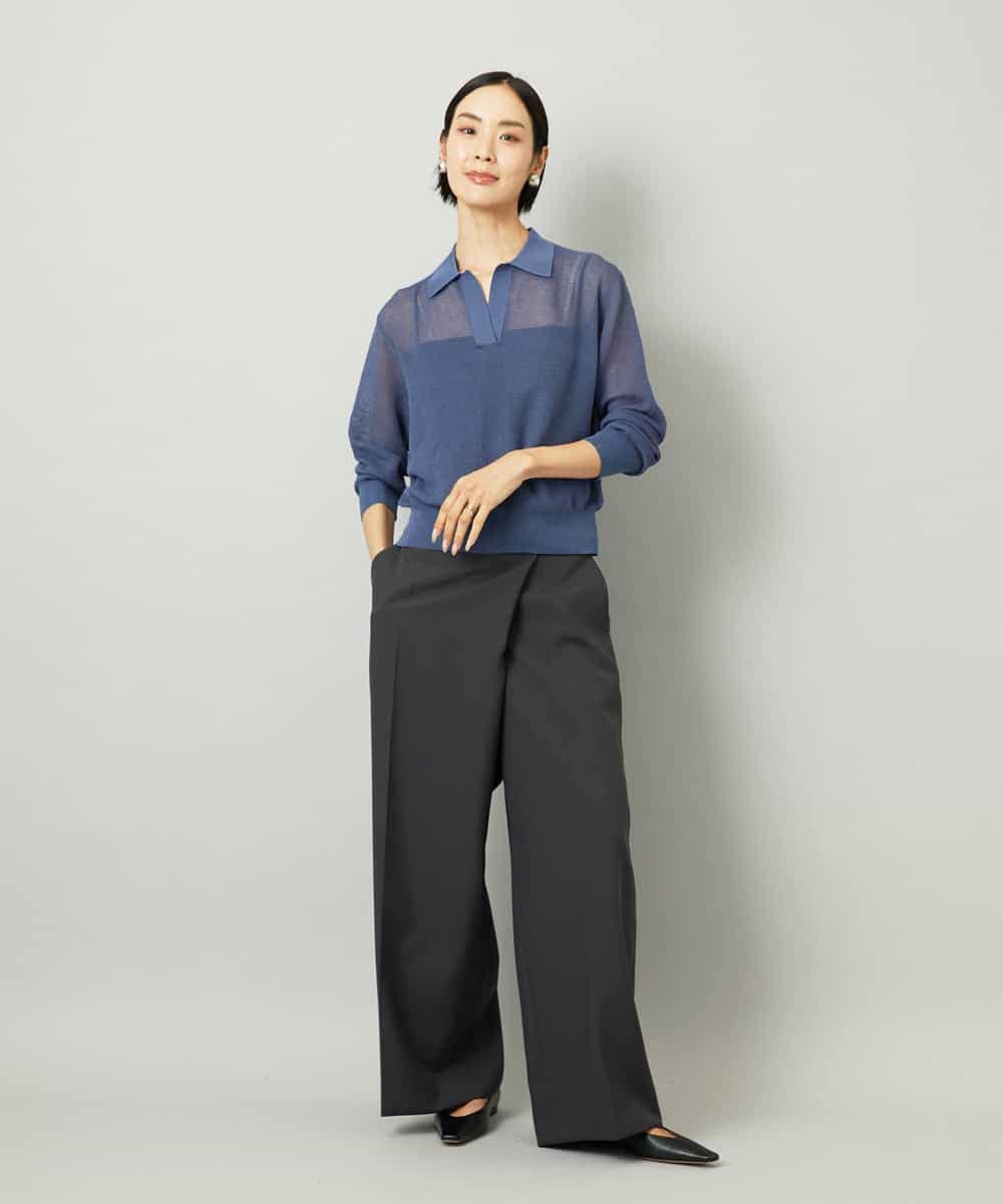 FMLAD21250 MICHEL KLEIN(ミッシェルクラン) ラップバレルパンツ ダークグレー