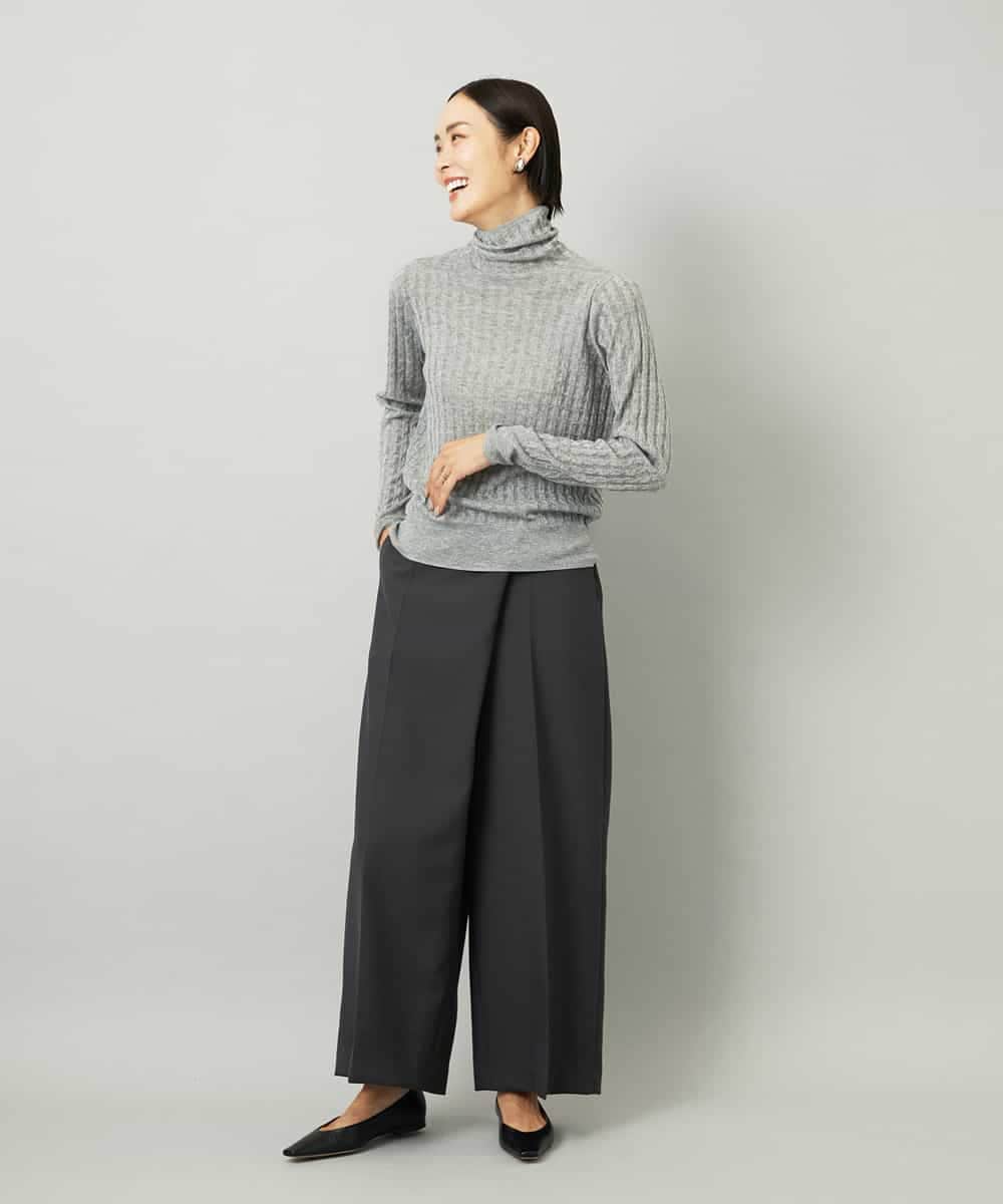 FMLAD21250 MICHEL KLEIN(ミッシェルクラン) ラップバレルパンツ ダークグレー