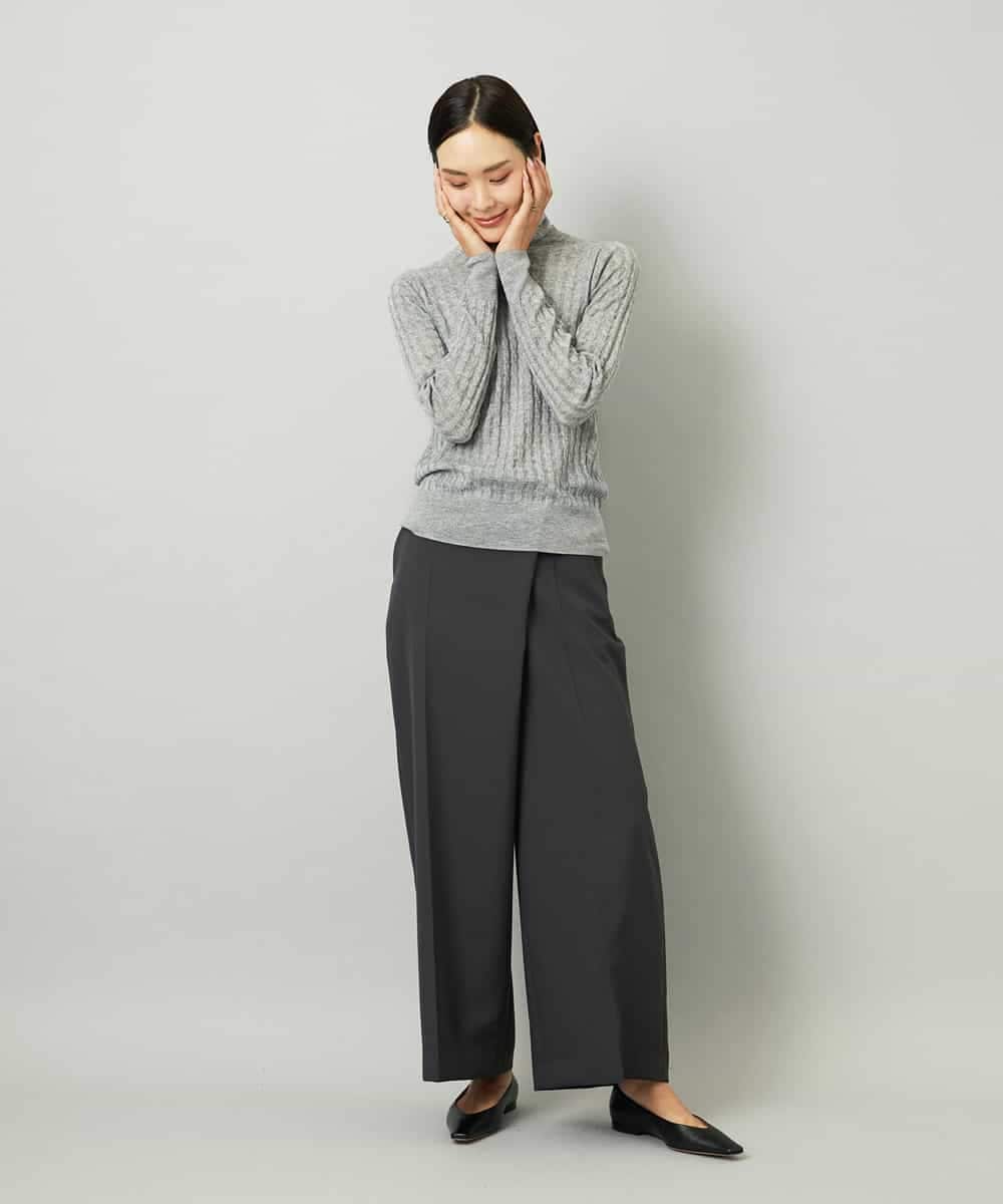 FMLAD21250 MICHEL KLEIN(ミッシェルクラン) ラップバレルパンツ ダークグレー