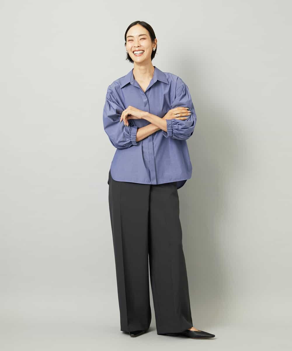 FMLAD21250 MICHEL KLEIN(ミッシェルクラン) ラップバレルパンツ ダークグレー