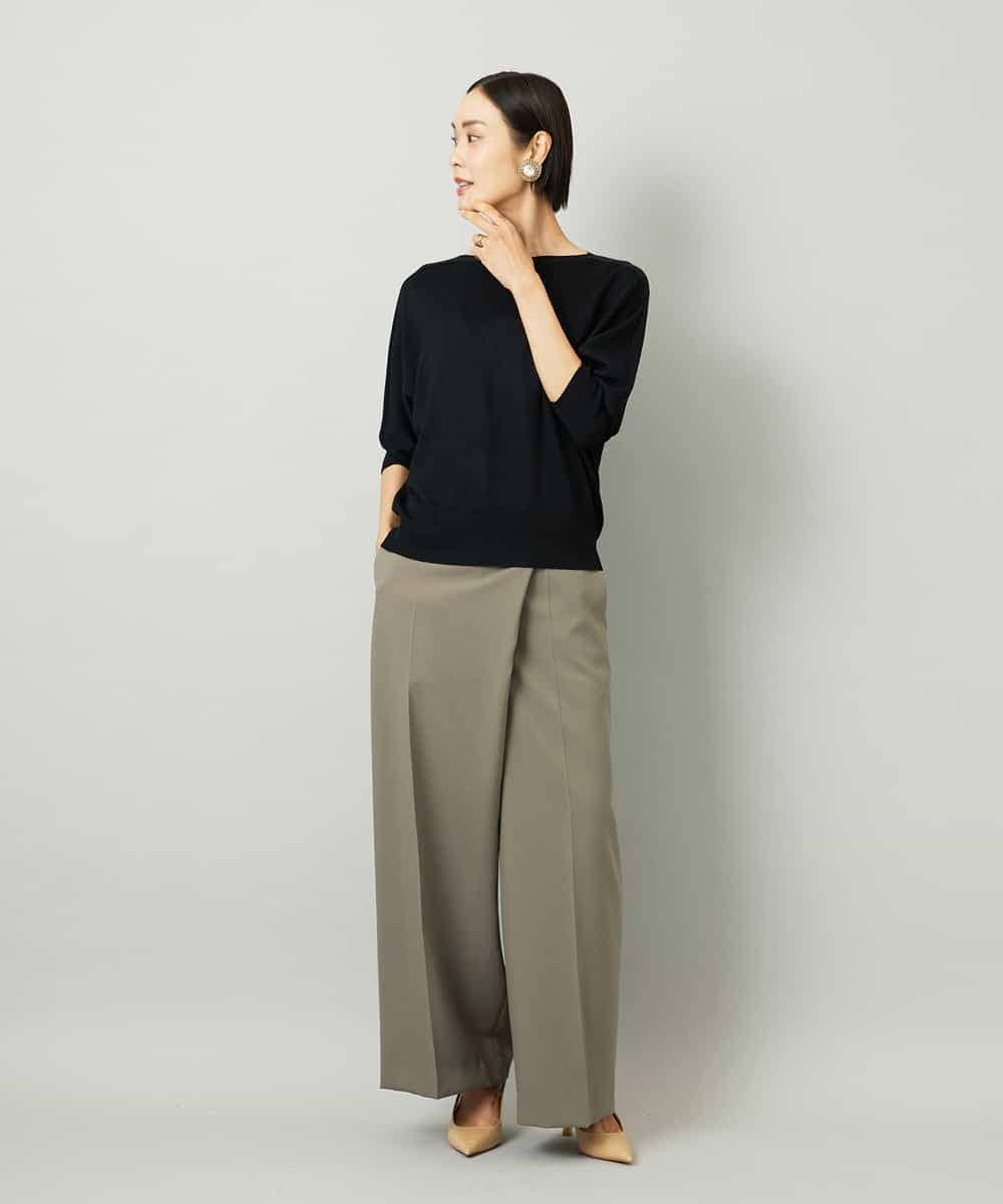 FMLAD21250 MICHEL KLEIN(ミッシェルクラン) ラップバレルパンツ ダークグレー