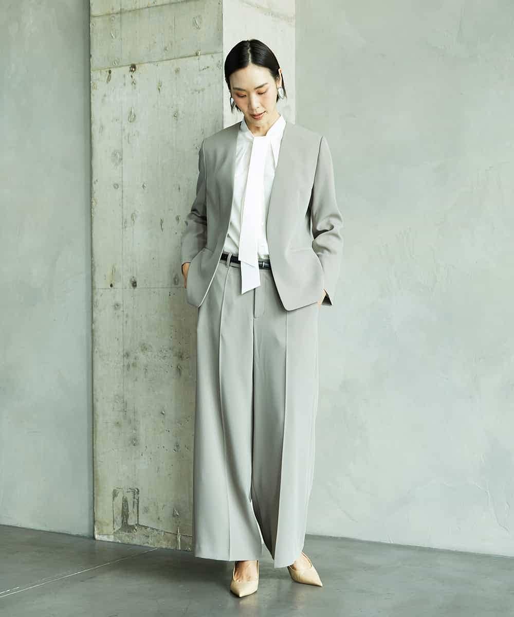 FMLAD25250 MICHEL KLEIN(ミッシェルクラン) [セットアップ対応]ワイドパンツ ネイビー
