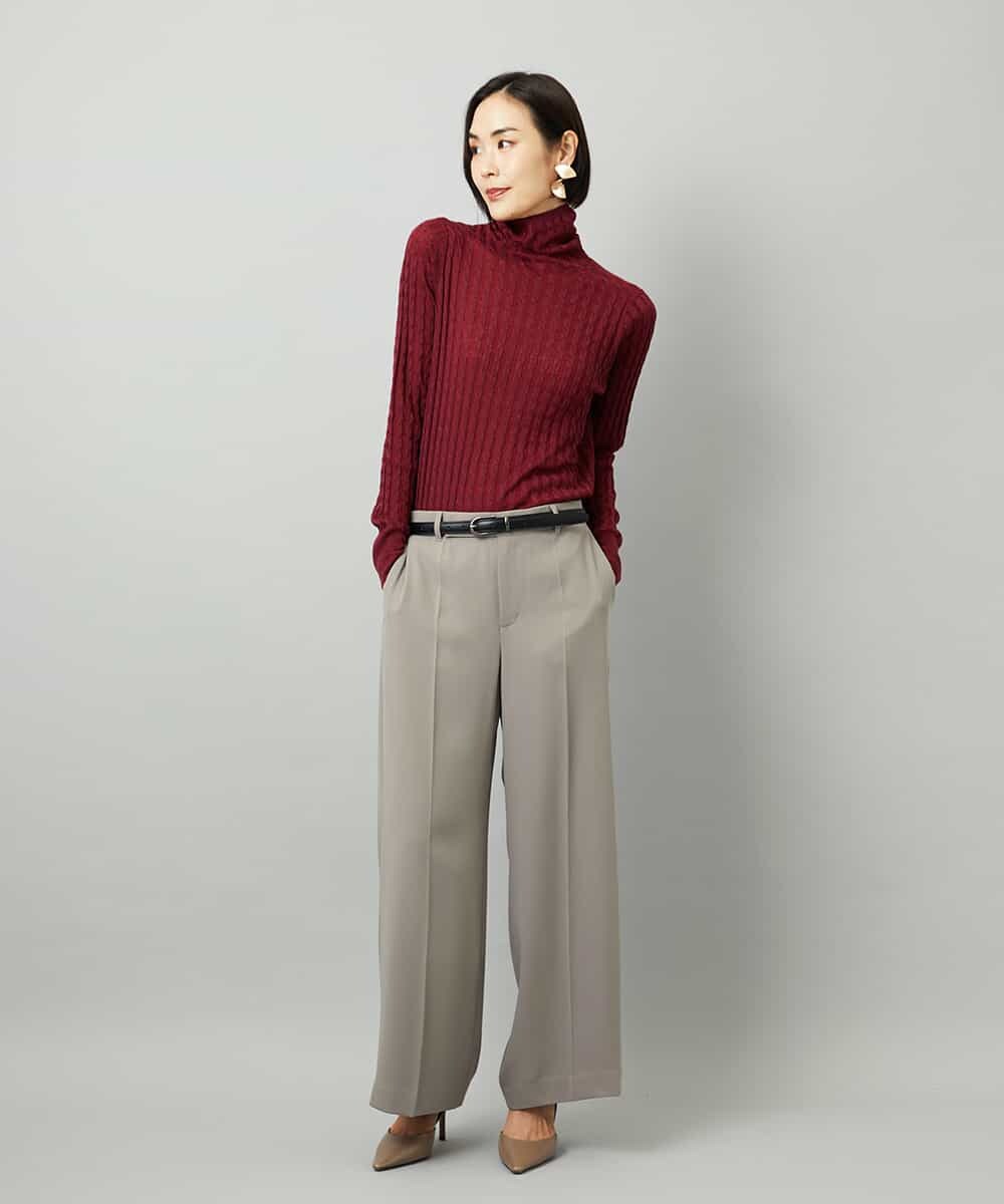 FMLAD25250 MICHEL KLEIN(ミッシェルクラン) [セットアップ対応]ワイドパンツ ネイビー