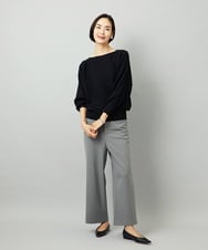 FMLAD30180 MICHEL KLEIN(ミッシェルクラン) ［定番人気/新色追加］裏起毛ワイドクロップドパンツ(機能素材) ベージュ