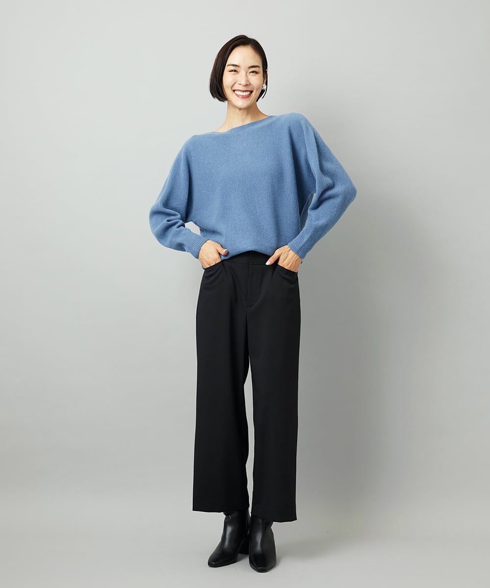 FMLAD30180 MICHEL KLEIN(ミッシェルクラン) ［定番人気/新色追加］裏起毛ワイドクロップドパンツ(機能素材) ベージュ