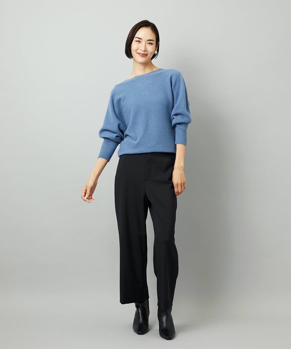 FMLAD30180 MICHEL KLEIN(ミッシェルクラン) ［定番人気/新色追加］裏起毛ワイドクロップドパンツ(機能素材) ベージュ