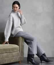 FMLAD30180 MICHEL KLEIN(ミッシェルクラン) ［定番人気/新色追加］裏起毛ワイドクロップドパンツ(機能素材) ベージュ