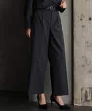 FMLAG21260 MICHEL KLEIN(ミッシェルクラン) [セットアップ対応]ラメストライプワイドパンツ ネイビー