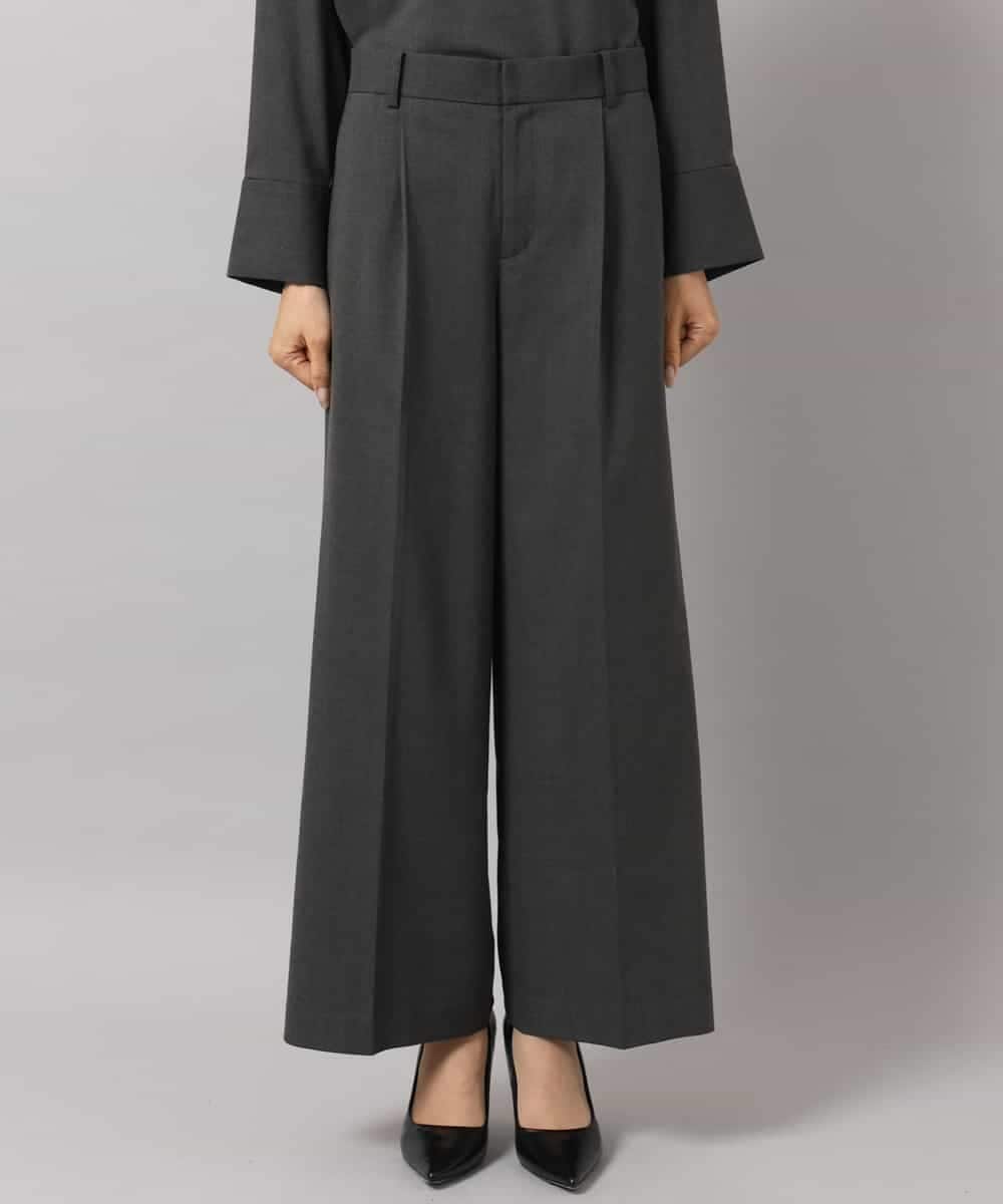 FMLAG21260 MICHEL KLEIN(ミッシェルクラン) [セットアップ対応]ラメストライプワイドパンツ ネイビー