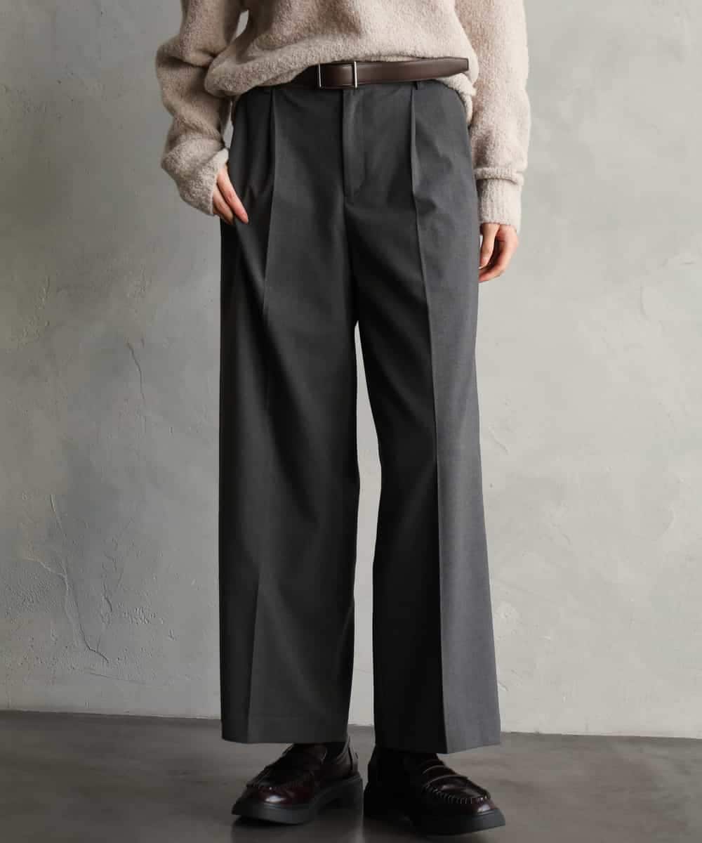 FMLAG21260 MICHEL KLEIN(ミッシェルクラン) [セットアップ対応]ラメストライプワイドパンツ ダークグレー