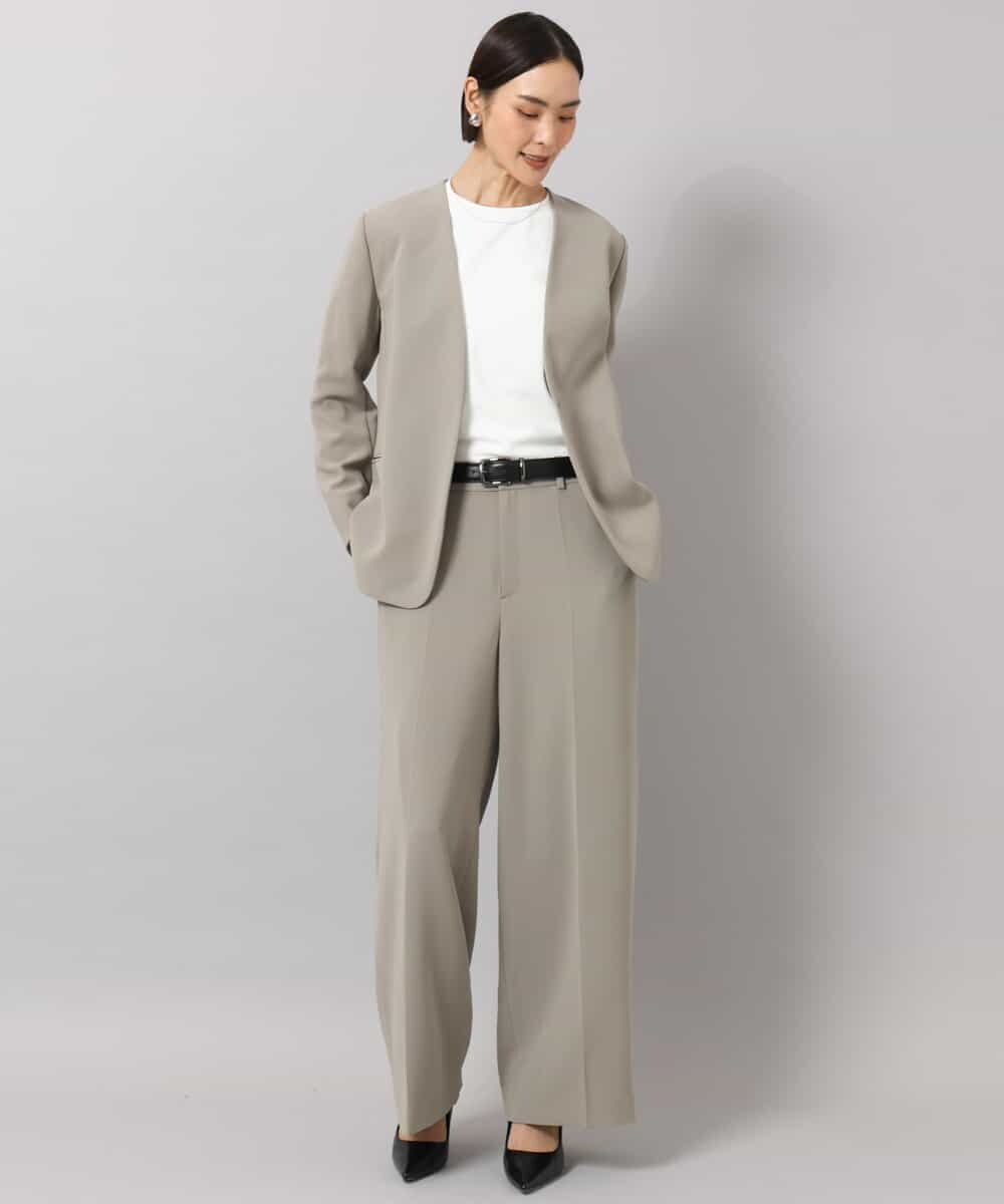 FMLAG22260 MICHEL KLEIN(ミッシェルクラン) [セットアップ対応]ストレートワイドパンツ ベージュ