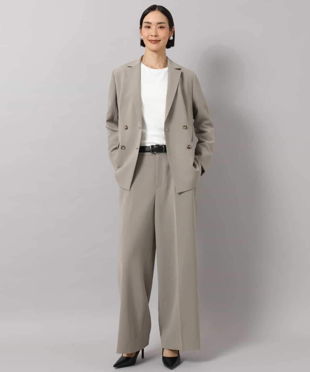 FMLAG22260 MICHEL KLEIN(ミッシェルクラン) [セットアップ対応]ストレートワイドパンツ ベージュ