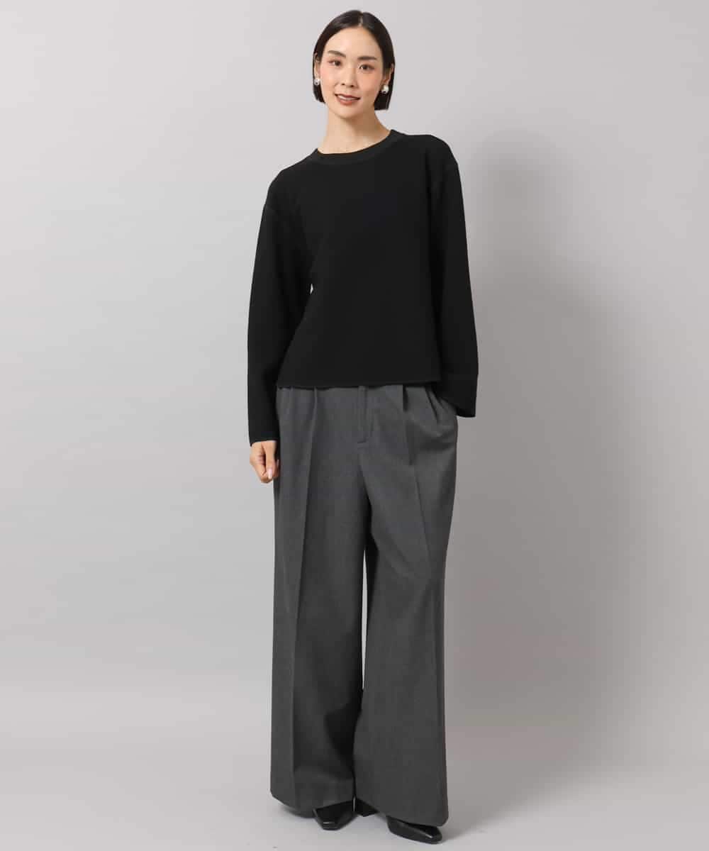 FMLAG40260 MICHEL KLEIN(ミッシェルクラン) センタープレスワイドパンツ グレー