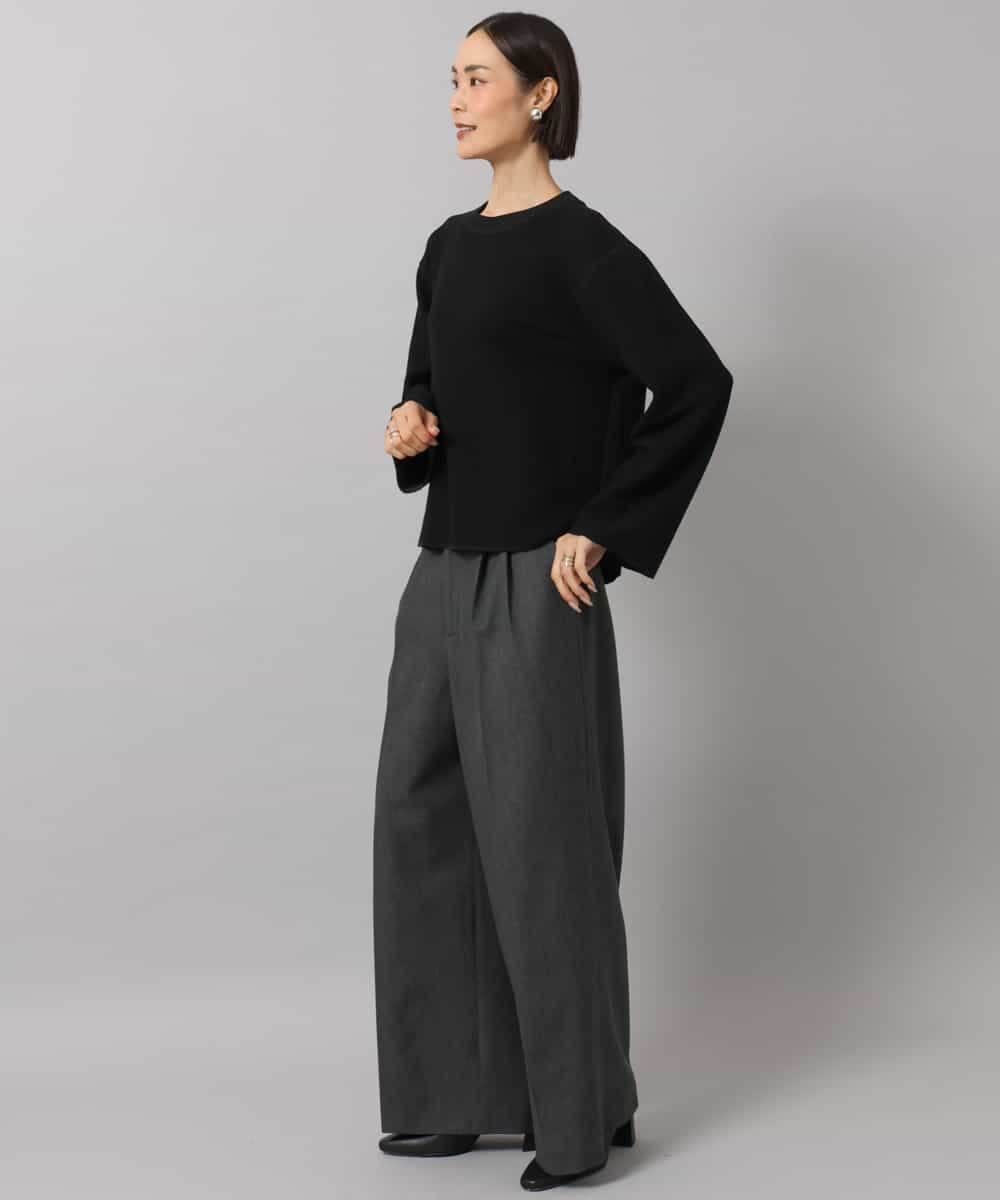 FMLAG40260 MICHEL KLEIN(ミッシェルクラン) センタープレスワイドパンツ グレー