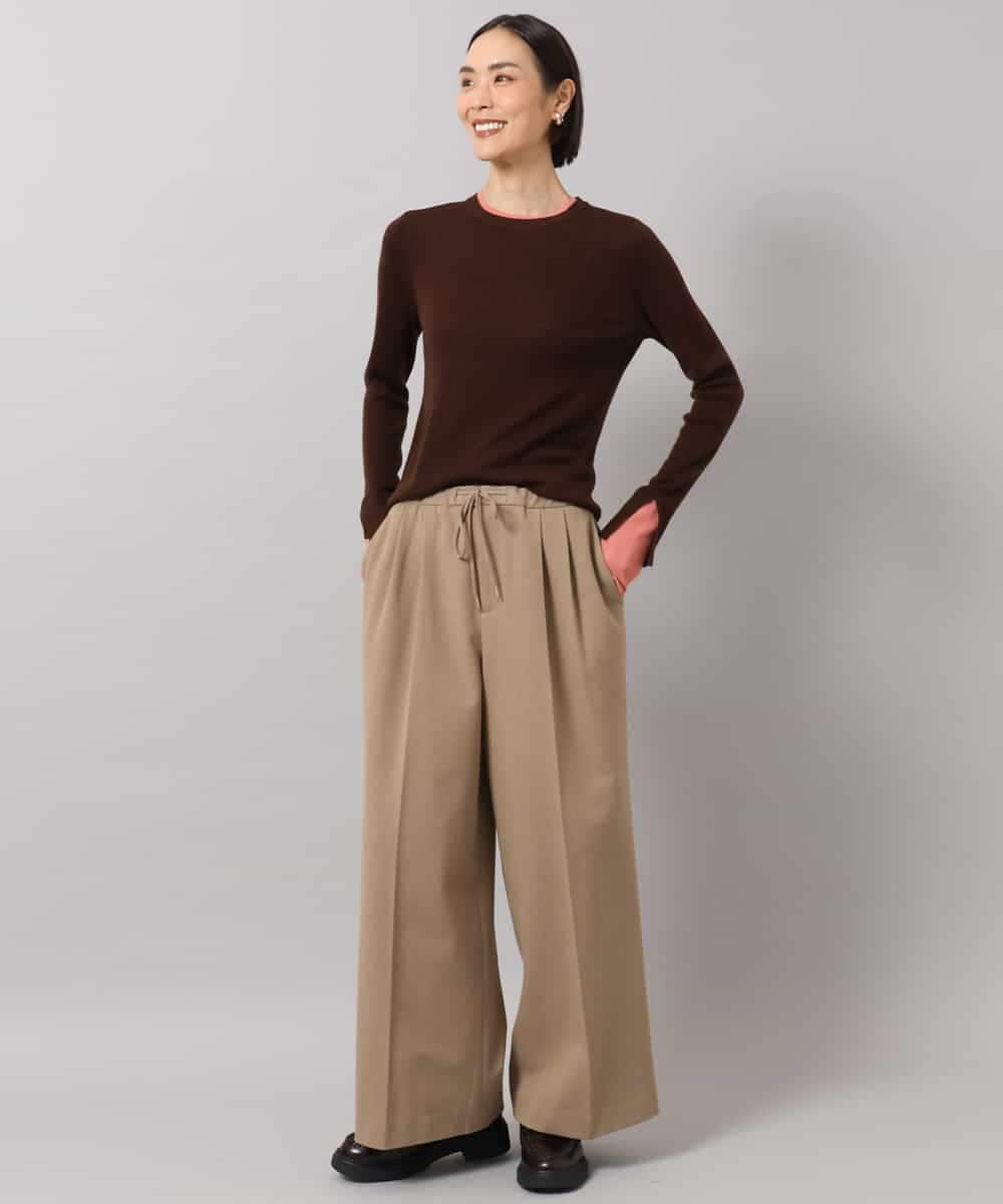 FMLAG40260 MICHEL KLEIN(ミッシェルクラン) センタープレスワイドパンツ グレー