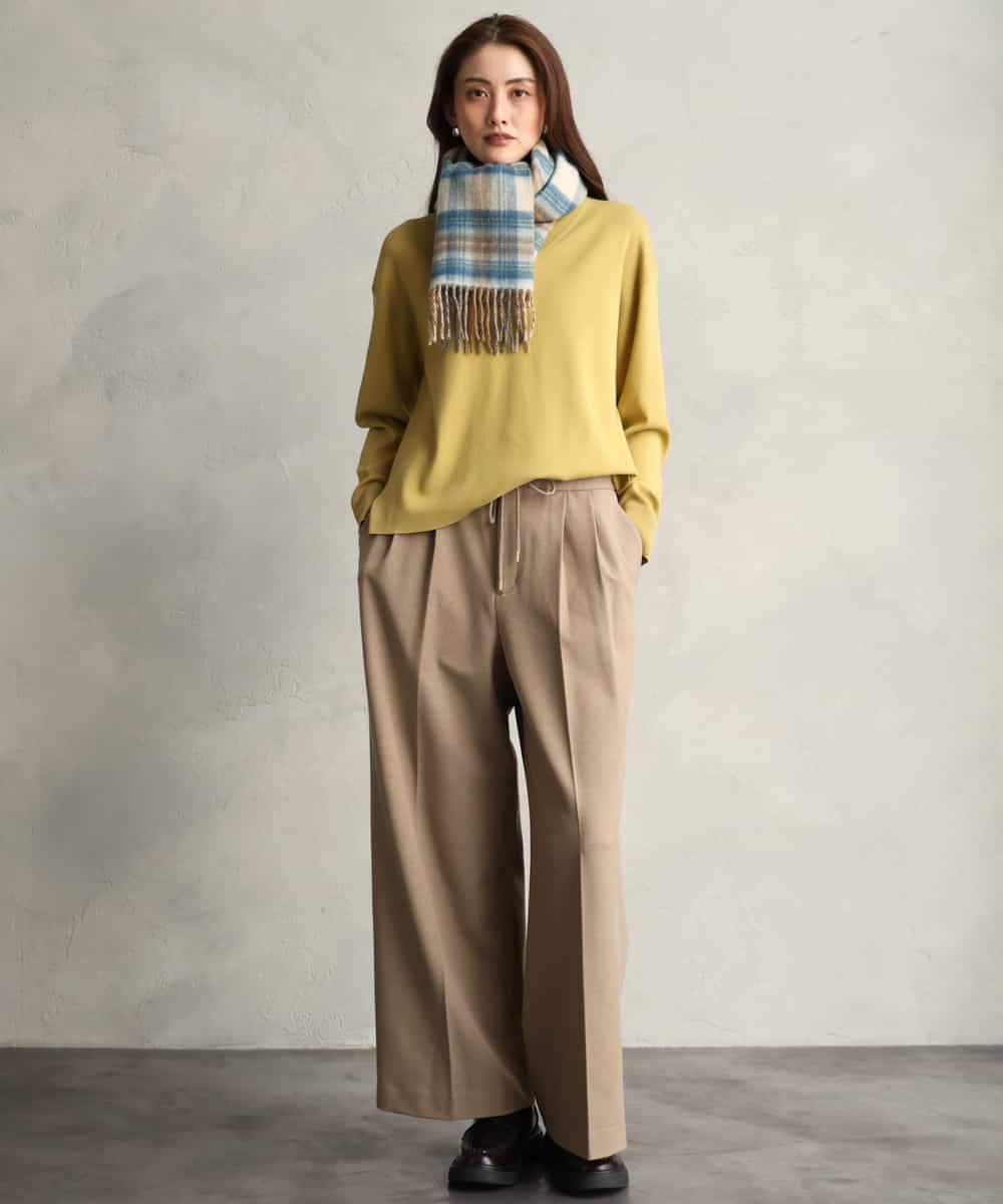 FMLAG40260 MICHEL KLEIN(ミッシェルクラン) センタープレスワイドパンツ グレー