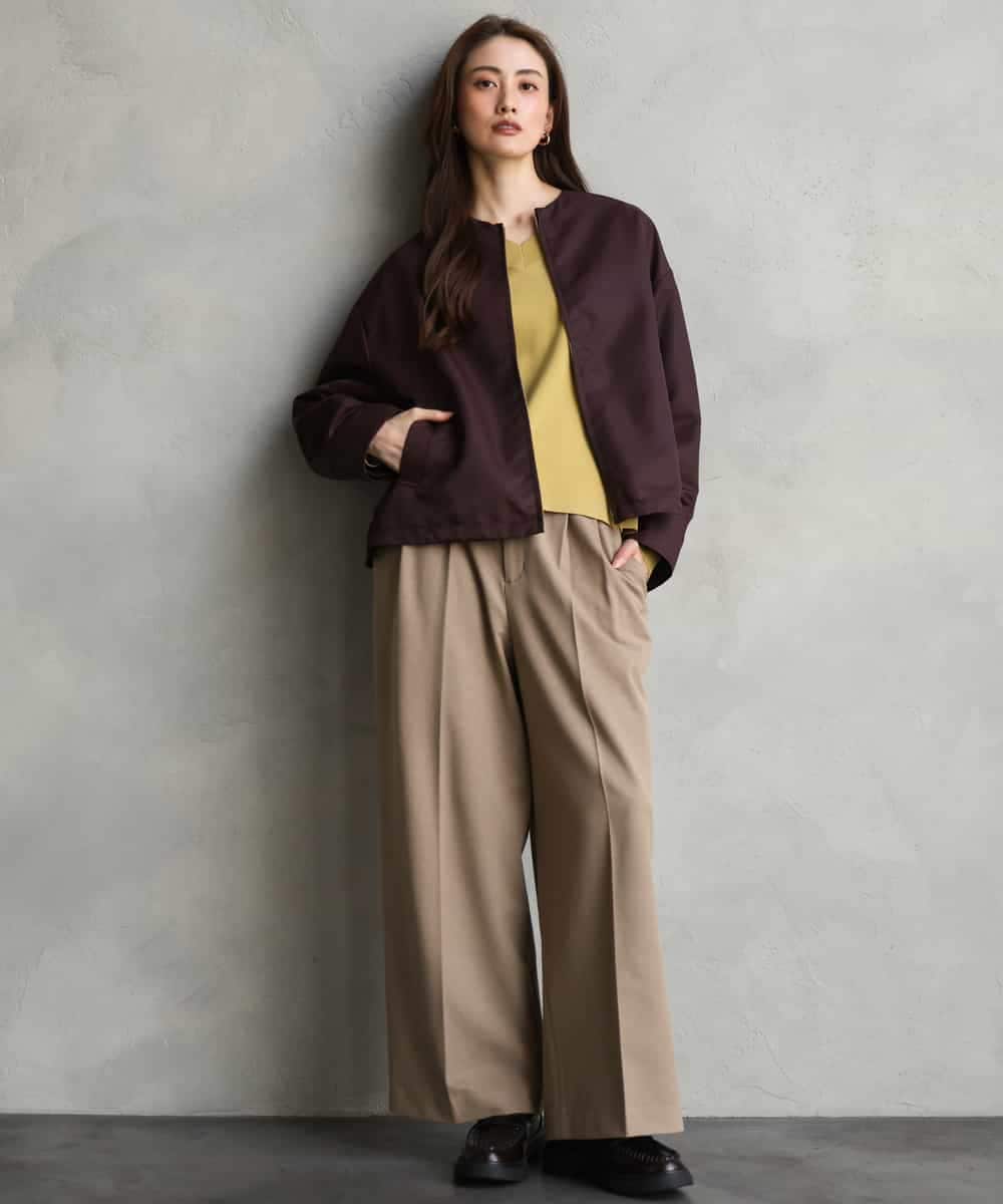 FMLAG40260 MICHEL KLEIN(ミッシェルクラン) センタープレスワイドパンツ グレー