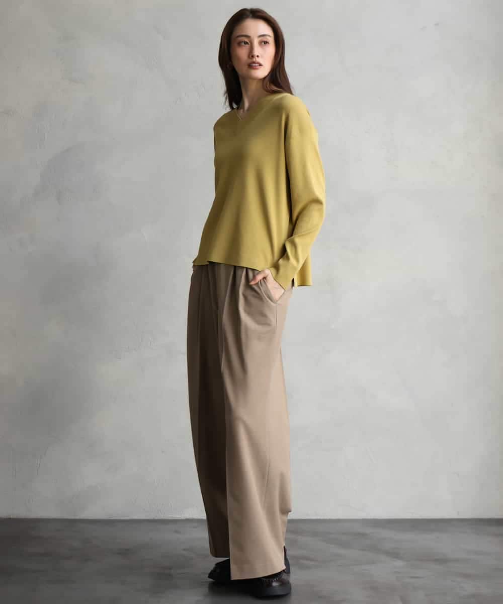 FMLAG40260 MICHEL KLEIN(ミッシェルクラン) センタープレスワイドパンツ グレー