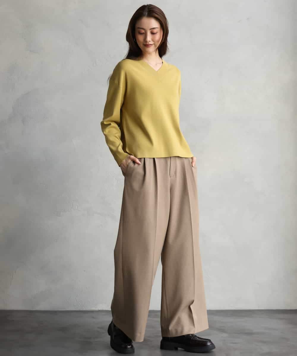 FMLAG40260 MICHEL KLEIN(ミッシェルクラン) センタープレスワイドパンツ グレー