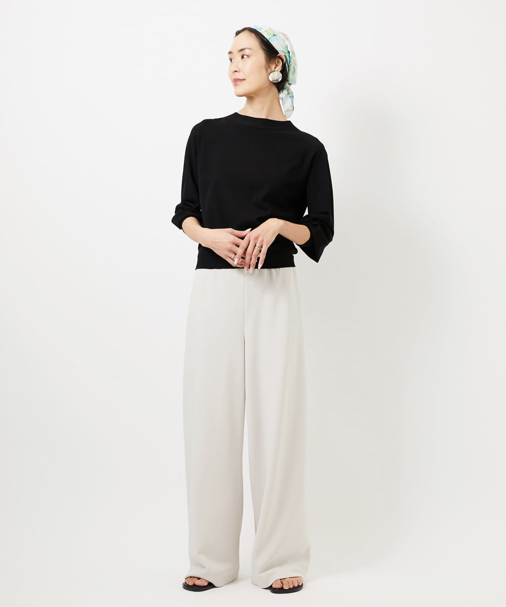 FMLDD02220 MICHEL KLEIN(ミッシェルクラン) [リラックスボトム]シームレスワイドパンツ ベージュ