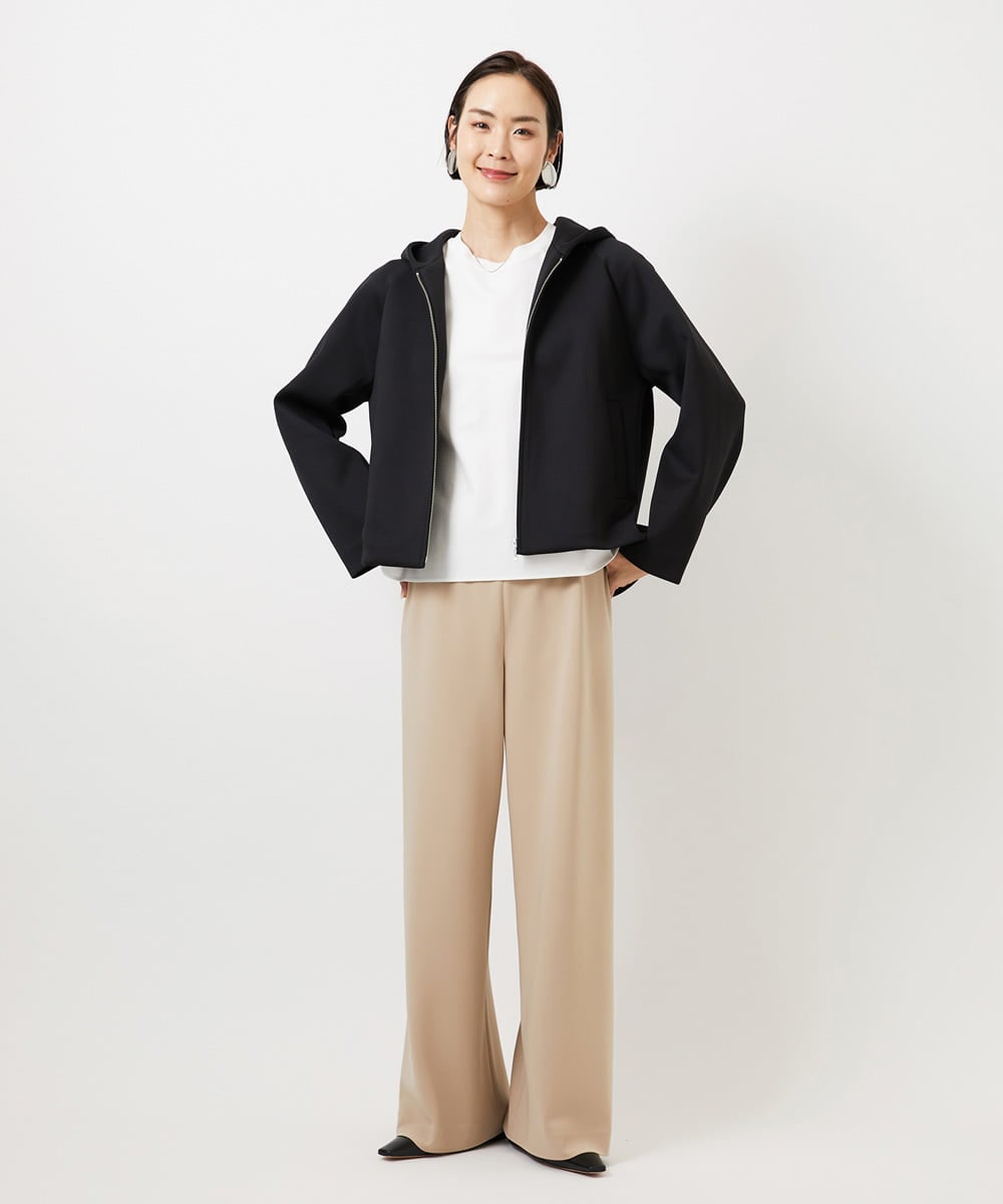 FMLDD02220 MICHEL KLEIN(ミッシェルクラン) [リラックスボトム]シームレスワイドパンツ ベージュ