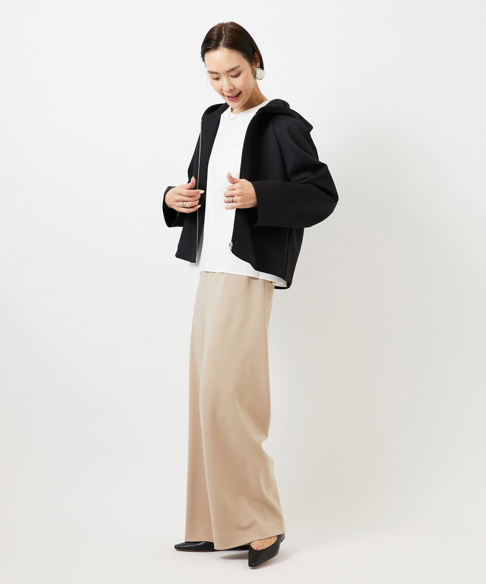FMLDD02220 MICHEL KLEIN(ミッシェルクラン) [リラックスボトム]シームレスワイドパンツ ベージュ