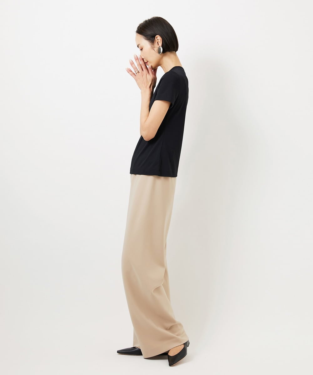 FMLDD02220 MICHEL KLEIN(ミッシェルクラン) [リラックスボトム]シームレスワイドパンツ ベージュ