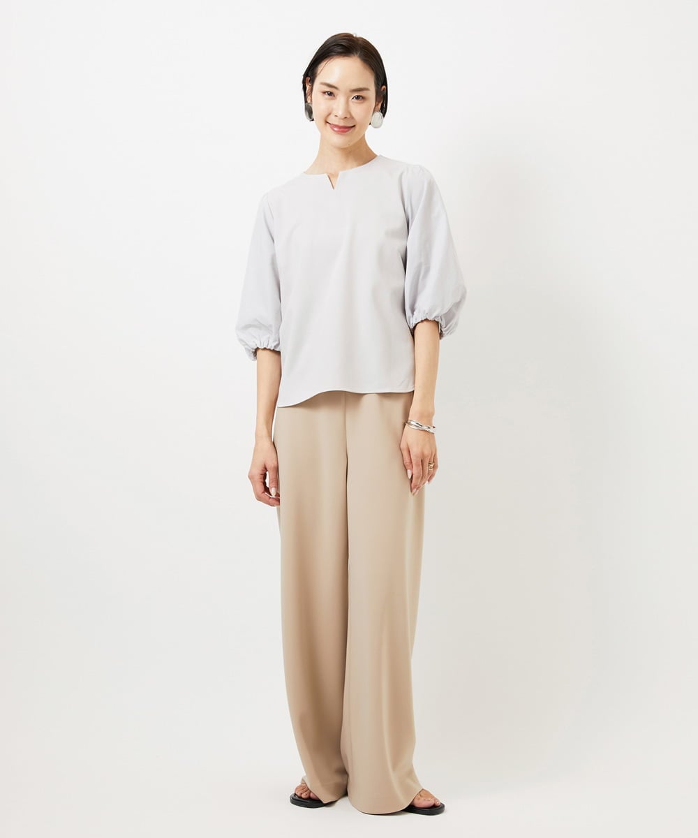FMLDD02220 MICHEL KLEIN(ミッシェルクラン) [リラックスボトム]シームレスワイドパンツ ベージュ