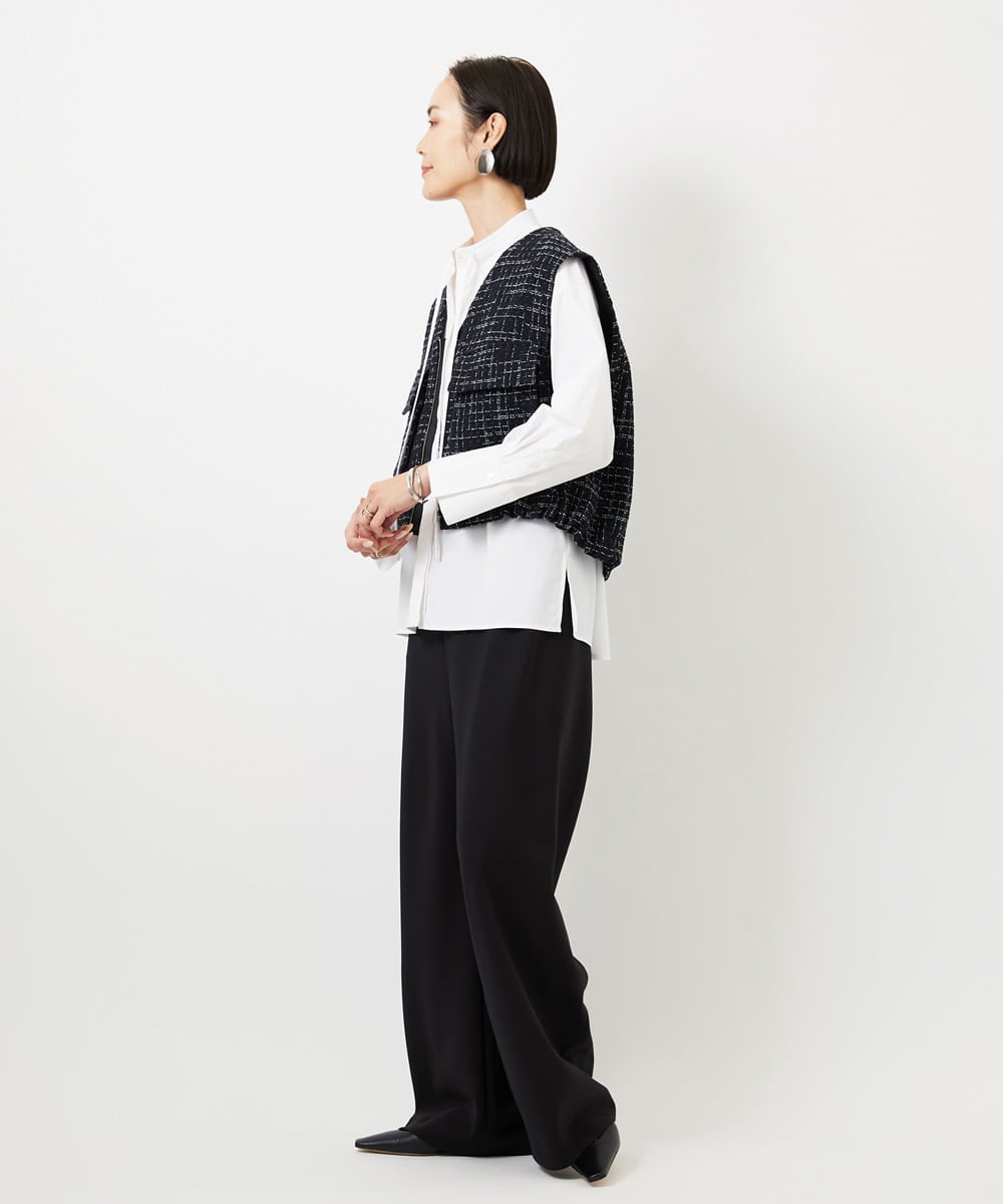 FMLDD02220 MICHEL KLEIN(ミッシェルクラン) [リラックスボトム]シームレスワイドパンツ ベージュ