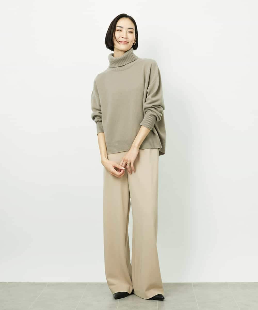 FMLDD02220 MICHEL KLEIN(ミッシェルクラン) [リラックスボトム]シームレスワイドパンツ ベージュ