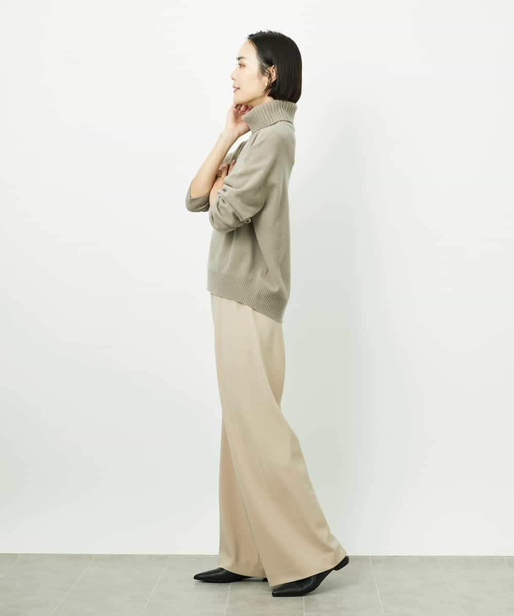 FMLDD02220 MICHEL KLEIN(ミッシェルクラン) [リラックスボトム]シームレスワイドパンツ ベージュ