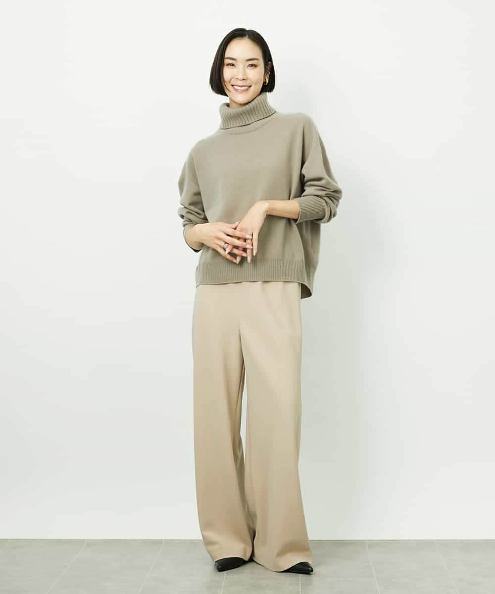 FMLDD02220 MICHEL KLEIN(ミッシェルクラン) [リラックスボトム]シームレスワイドパンツ ベージュ