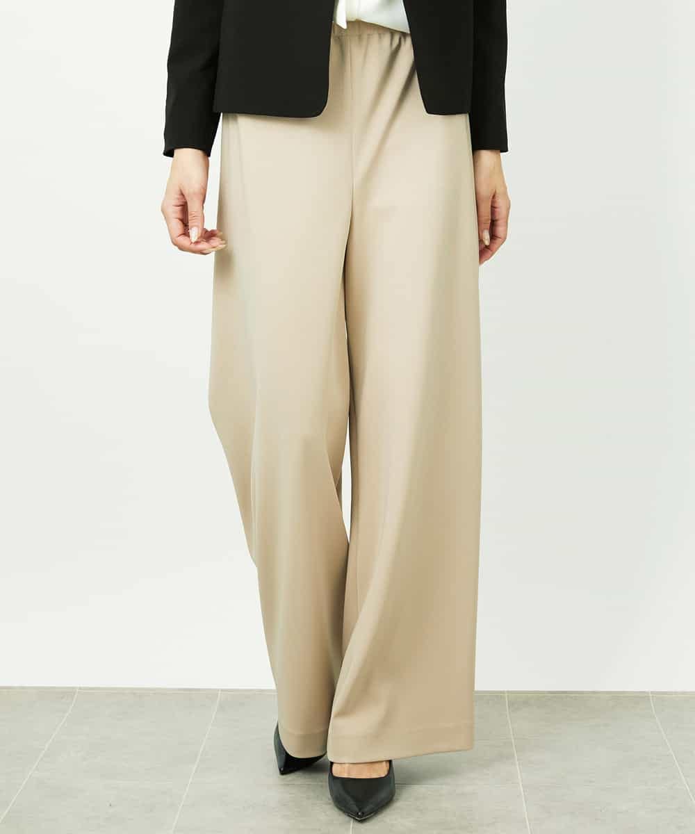 FMLDD02220 MICHEL KLEIN(ミッシェルクラン) [リラックスボトム]シームレスワイドパンツ ベージュ