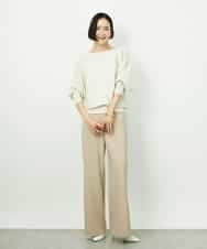 FMLDD02220 MICHEL KLEIN(ミッシェルクラン) [リラックスボトム]シームレスワイドパンツ ベージュ