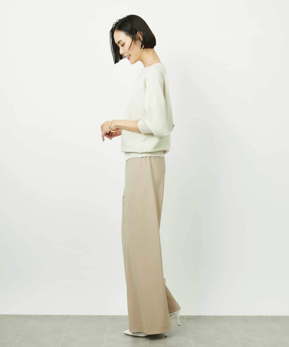 FMLDD02220 MICHEL KLEIN(ミッシェルクラン) [リラックスボトム]シームレスワイドパンツ ベージュ