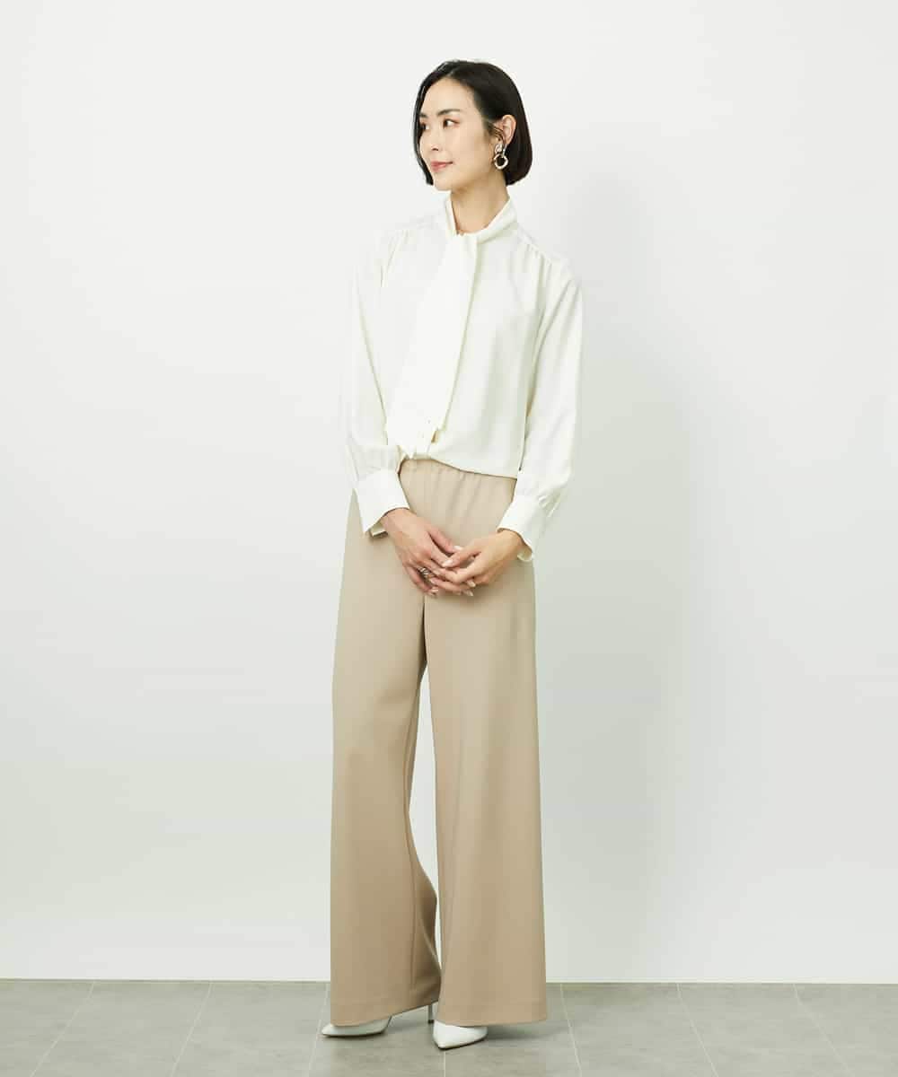 FMLDD02220 MICHEL KLEIN(ミッシェルクラン) [リラックスボトム]シームレスワイドパンツ ベージュ