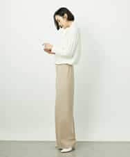 FMLDD02220 MICHEL KLEIN(ミッシェルクラン) [リラックスボトム]シームレスワイドパンツ ベージュ
