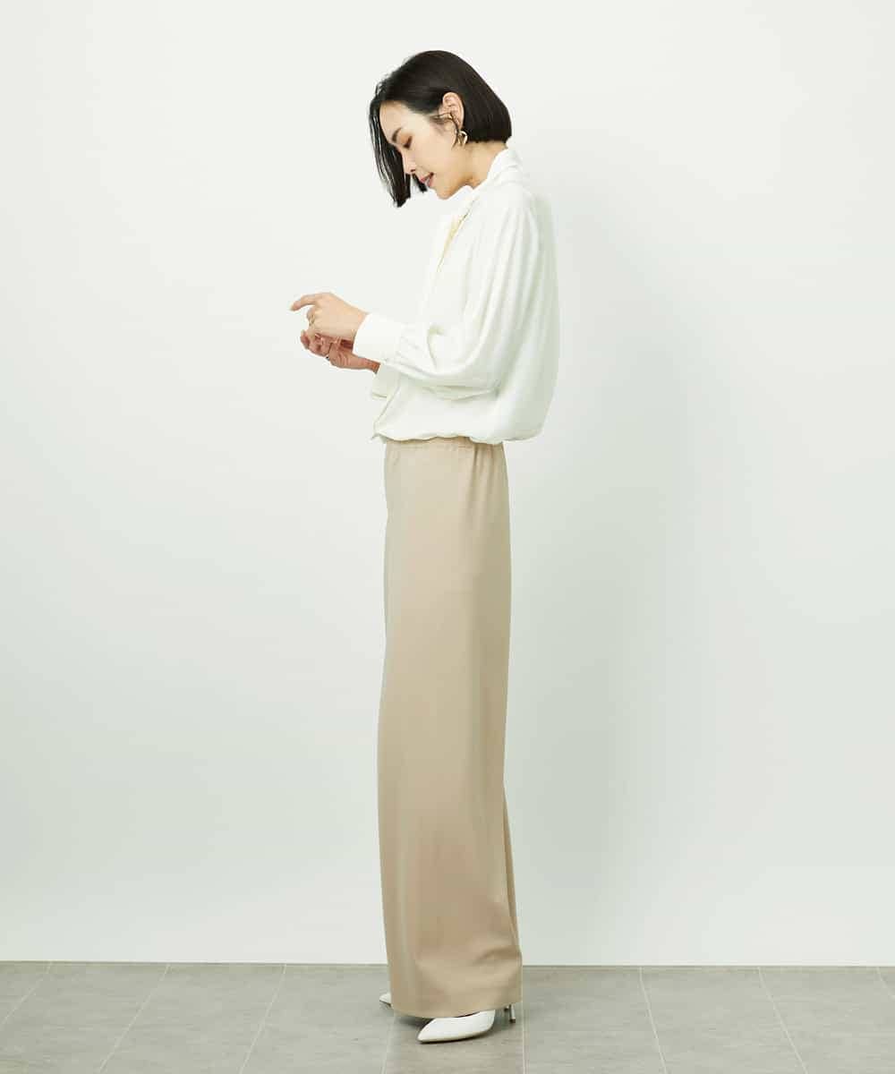 FMLDD02220 MICHEL KLEIN(ミッシェルクラン) [リラックスボトム]シームレスワイドパンツ ベージュ
