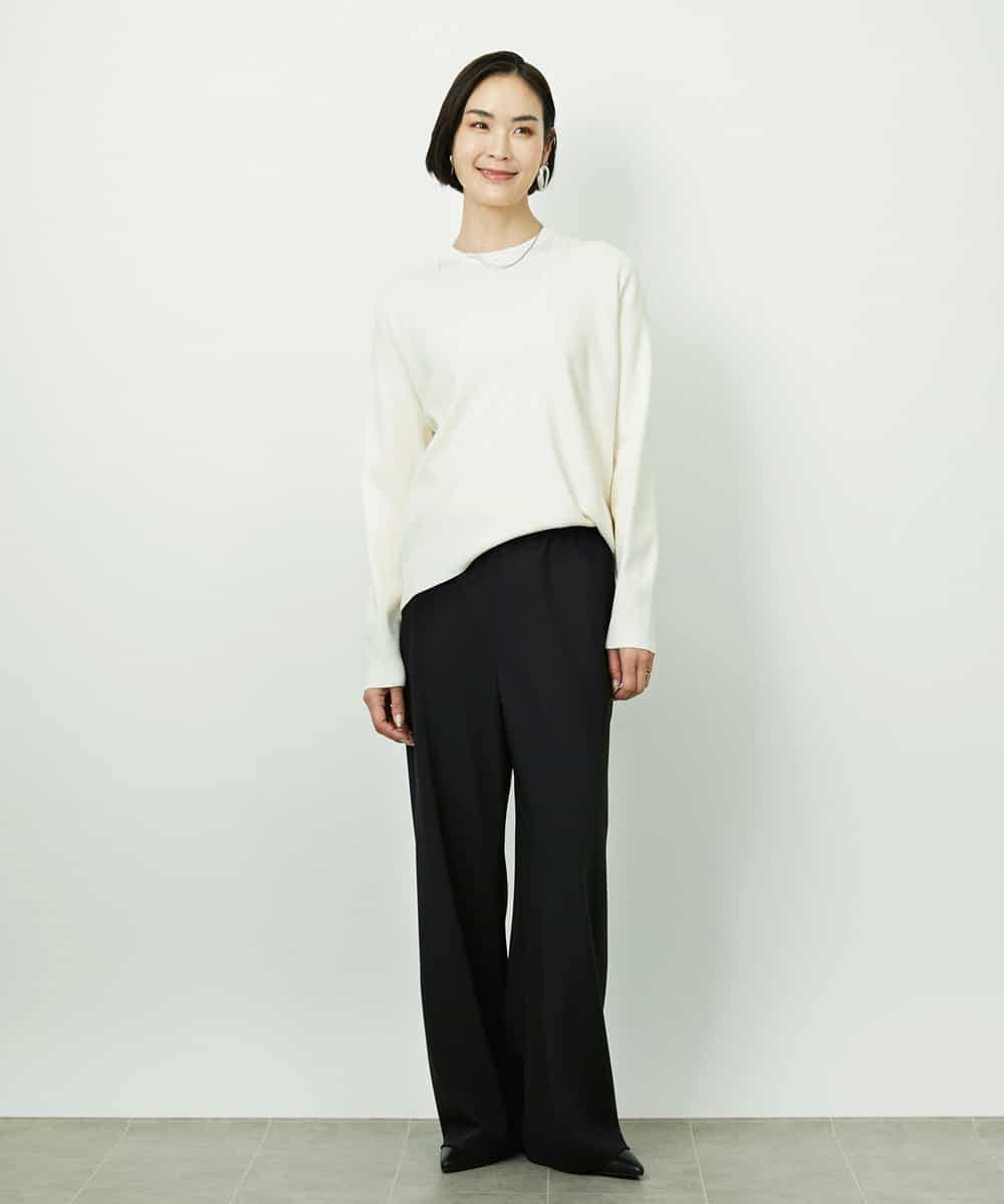 FMLDD02220 MICHEL KLEIN(ミッシェルクラン) [リラックスボトム]シームレスワイドパンツ ベージュ